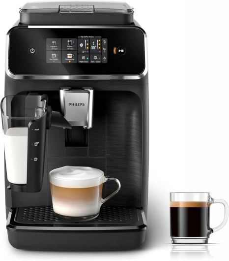 Philips Machine à Expresso Entièrement Automatique Séries 2300-4 Boissons, Écran tactile couleur moderne, LatteGo, SilentBrew, Broyeur 100% Céramique, Filtre AquaClean - Noir mat (EP2330/10) 4 Boissons 4 Boissons