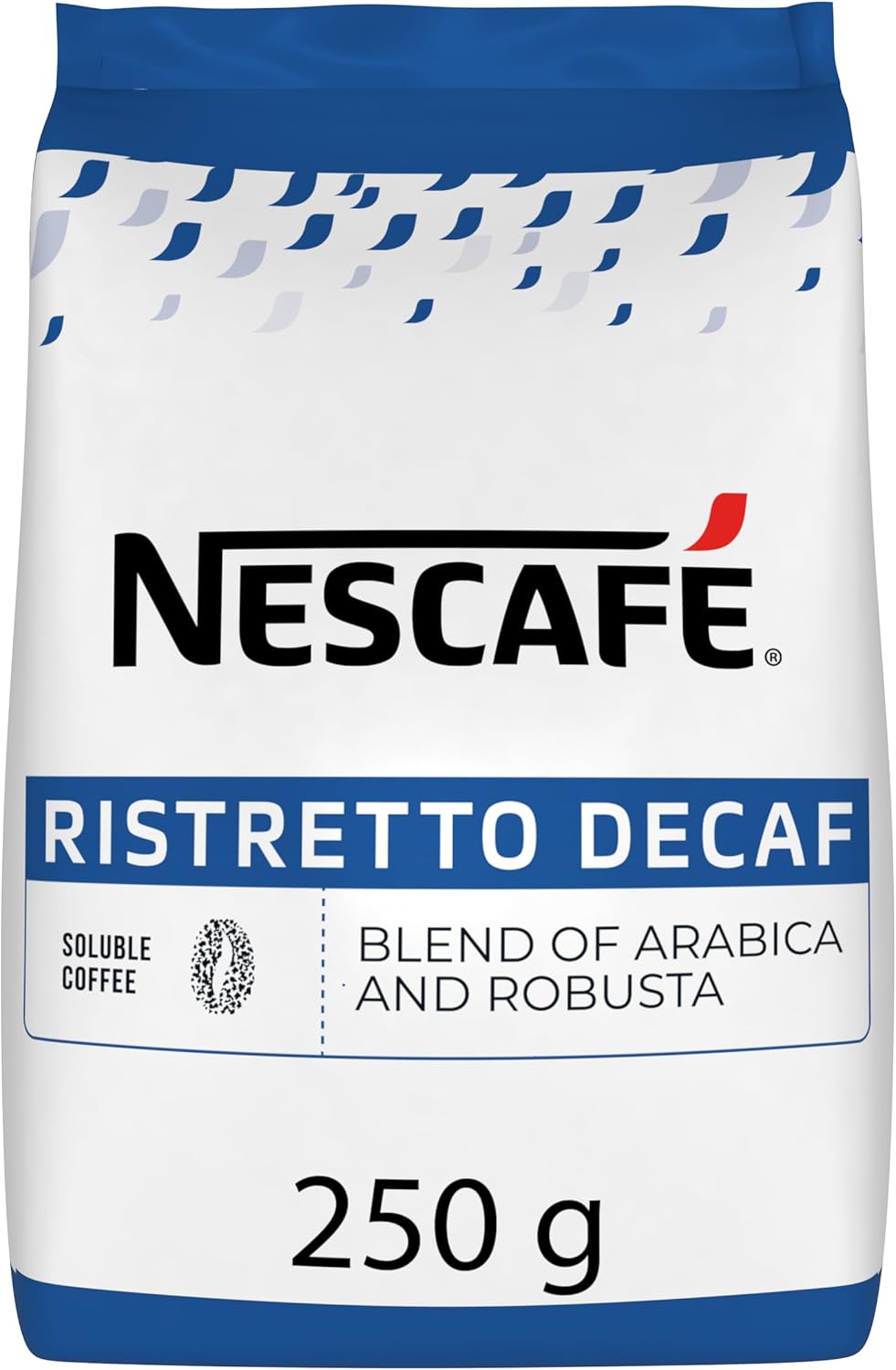 NESCAFÉ Ristretto Décaféiné - Café Soluble Décaféiné - Mélange d'Arabica et Robusta - Préparation Instantanée - Café en Poudre - Approvisionnement 100% plus Responsable - Sachet De 250g