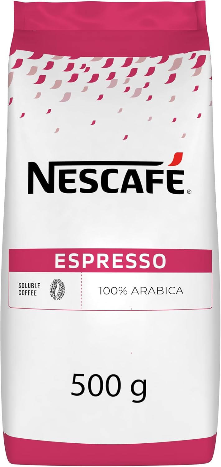 NESCAFÉ Espresso - Café Soluble 100% Arabica - En Poudre - Intense et Aromatique - Approvisionnement 100% plus Responsable - Sachet de 500g