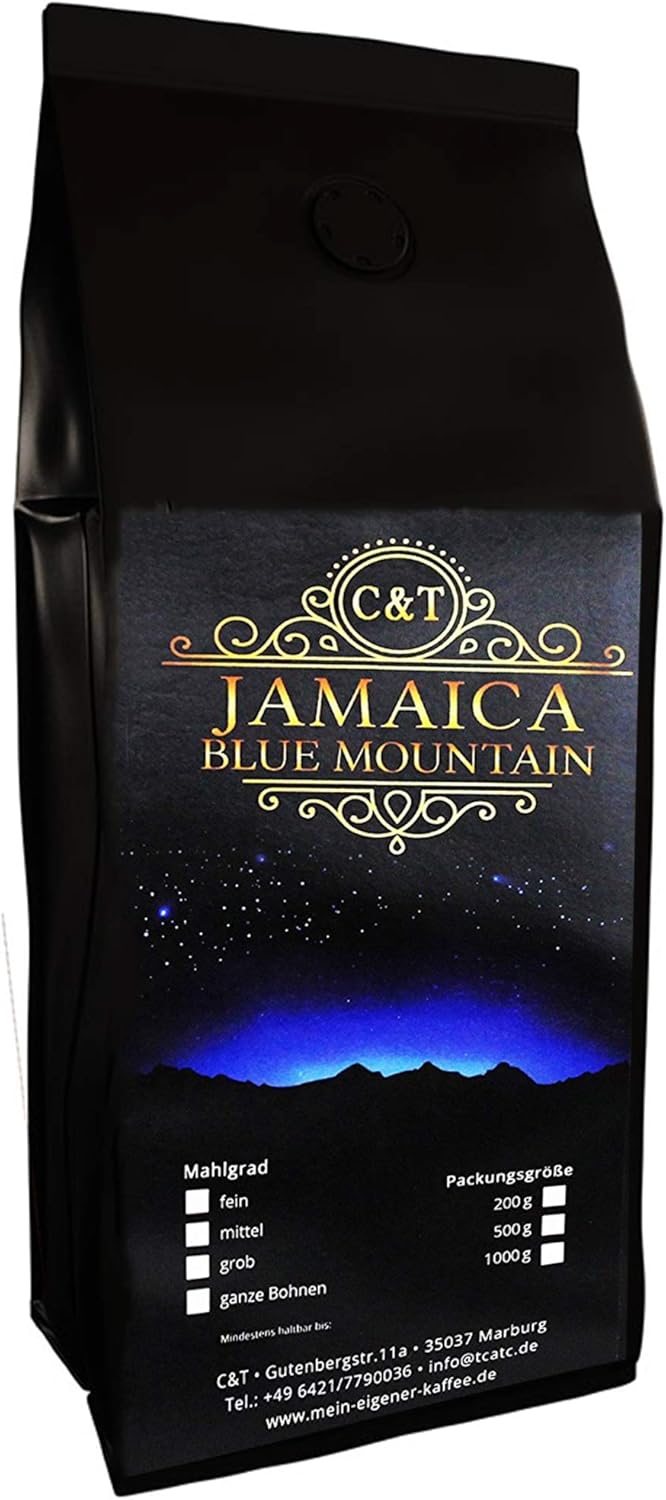 Café C&T Jamaica Blue Mountain Coffee AA Wallenford Estate - 500g de grains entiers Pur - Single Origin Rareté de Jamaïque, café en grain