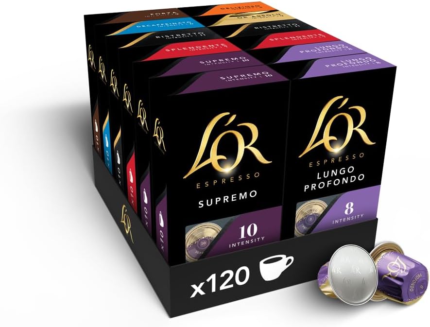 L'OR Espresso ASSORTIMENT 8 variétés BEST SELLERS - 120 caps Meilleures Ventes 120 caps 120 unité (Lot de 1)