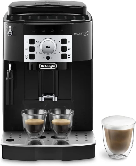 De'Longhi Magnifica S Machine a Café Grain ECAM22.110.B, Machine Expresso et Cappuccino, 1.8L, Noir [Exclusif Amazon] Noir avec Finition Chromée