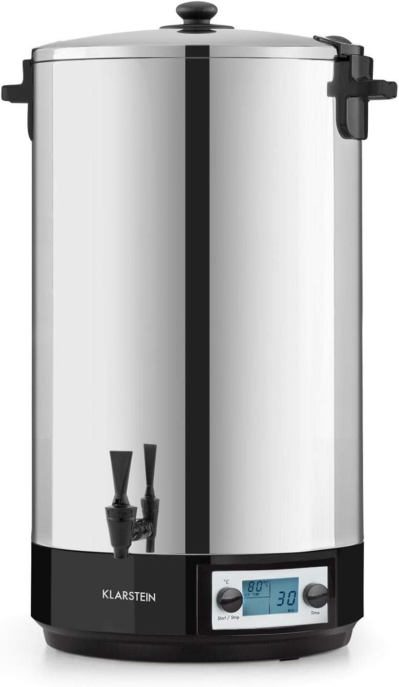 KonfiStar 60 Digital - Stérilisateur automatique, Distributeur de boissons chaudes, 60 Litres, 2500 Watt, 30-100 °C, Minuterie, fonction réchauffage, acier inoxydable poli Konfistar Digital 60 L