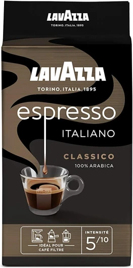 Café Moulu Espresso Italiano Classico - Café italien - 100 % Arabica - Équilibré - Intensité 5 - Paquet de 250 g