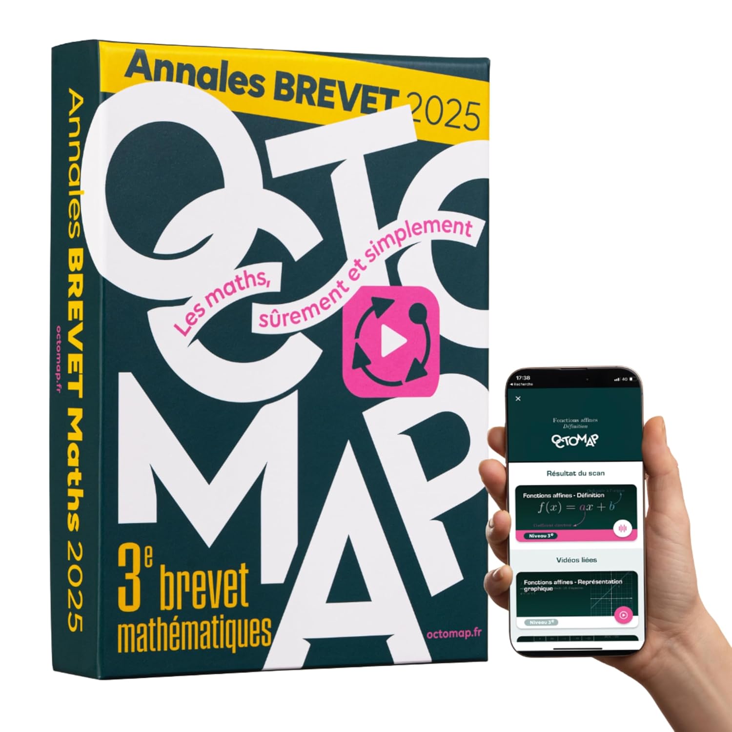 OCTOMAP Annales Brevet Maths 2025 – Compact - Plus Clair : Cartes Mentales, Fiches de Révision, Exercices Corrigés, App Mobile & 120 Vidéos pour Réviser avec Sérénité et Réussir le Brevet des Collèges