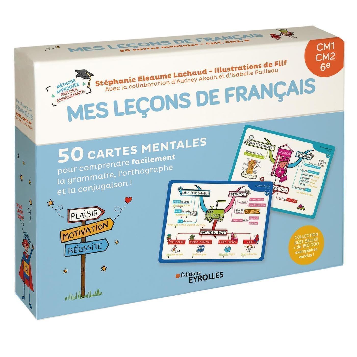 Mes leçons de français CM1, CM2, 6e: 50 cartes mentales pour comprendre facilement la grammaire, l'orthographe et la conjugaison !