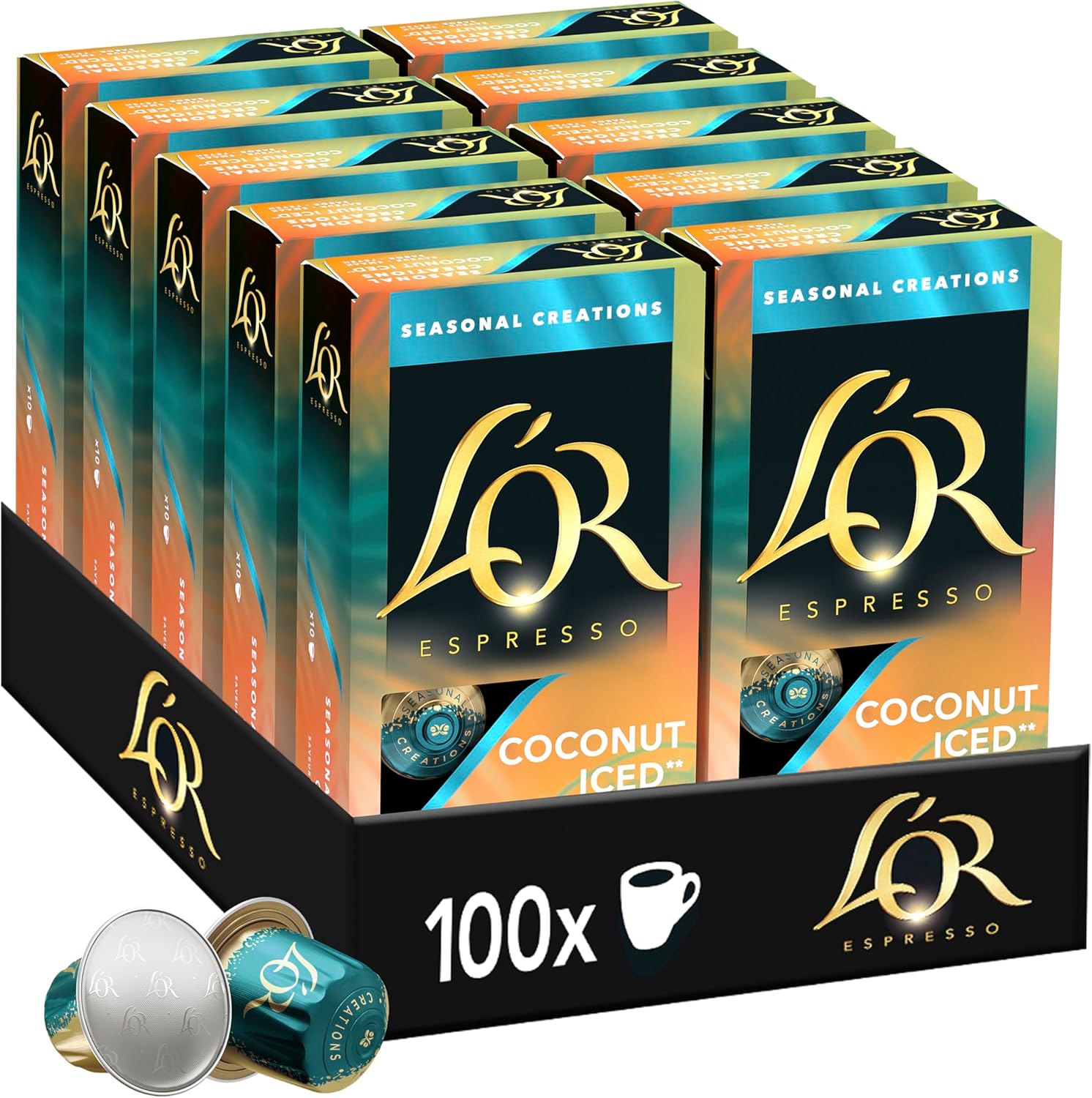 L'OR Espresso Seasonnal Coconut 10 caps x10 (100 caps) Noix de coco 10 unité (Lot de 10)