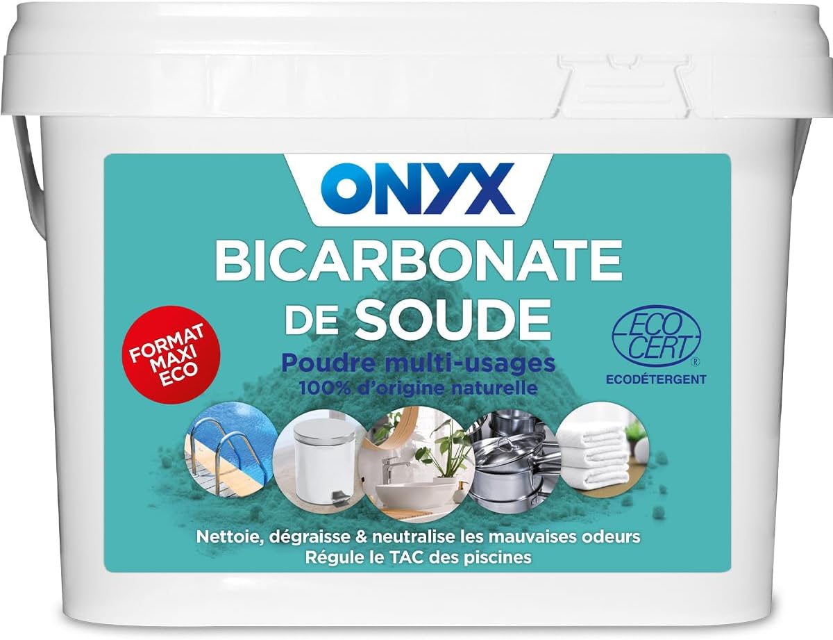 Bicarbonate de Soude Ménager en Poudre - Produit Nettoyant Dégraissant Désodorisant Multi Usage d’Origine Naturelle - Ecocert - 4kg