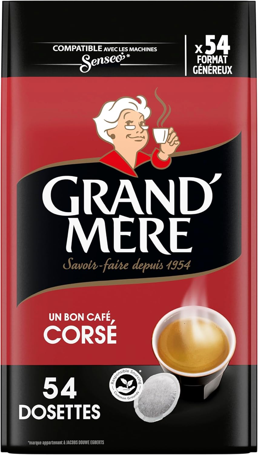 Grand Mère Café Corsé Compatibles senseo, 54 Dosettes