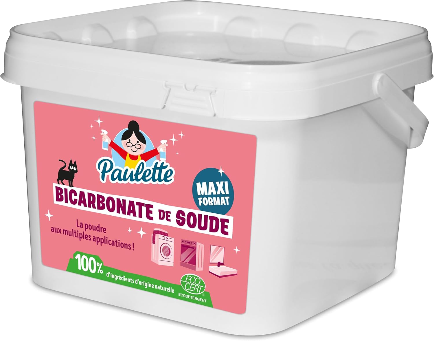 Bicarbonate de Soude - Nettoie en Douceur, Ravive les Couleurs, Neutralise les Mauvaises Odeurs - Authentique et Naturel, Ecocert - 4kg Sans parfum 4 kg (Lot de 1)