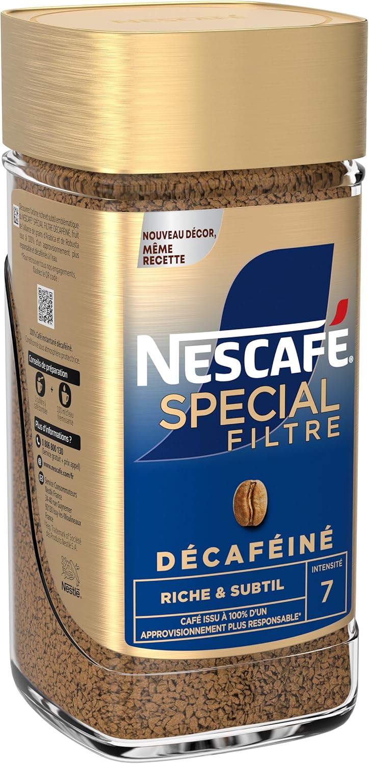 SPECIAL FILTRE Décaféiné - Café Soluble Instantané - Intensité 7 - Grains Arabica & Robusta - Flacon De 200 g Décaféiné 200 g (Lot de 1)