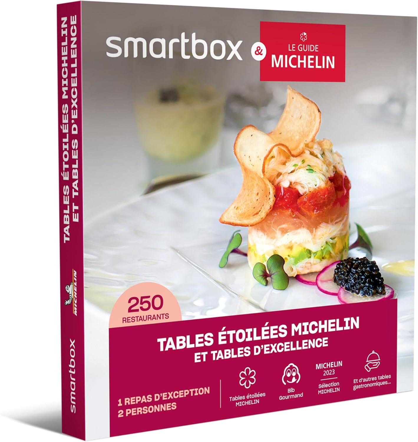 Coffret cadeau Repas gastronomique d'exception pour 2 personnes - Idée cadeau gourmet Tables étoilées MICHELIN et tables d'excellence