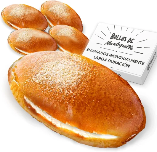 5 petits pains au beurre Cia&Co Artisan · Recette traditionnelle et typique basque avec beaucoup de beurre à l'intérieur · Emballé individuellement pour une plus longue durée.