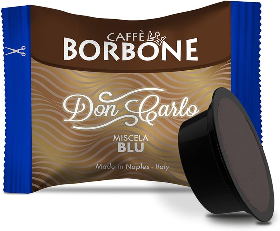 Don Carlo, Mélange Bleu - 100 Capsules - Compatibles avec les machines à café à usage domestique Lavazza* A Modo Mio* Don Carlo Mélange Bleu