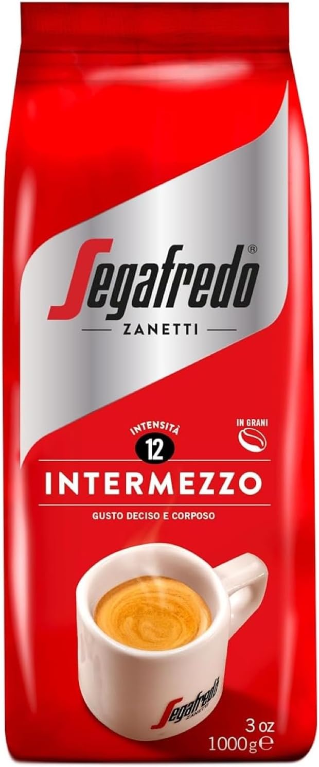 Café Segafredo Intermezzo en grains, 1 kg Intermezzo – Intensité 12 1 kg (Lot de 1)