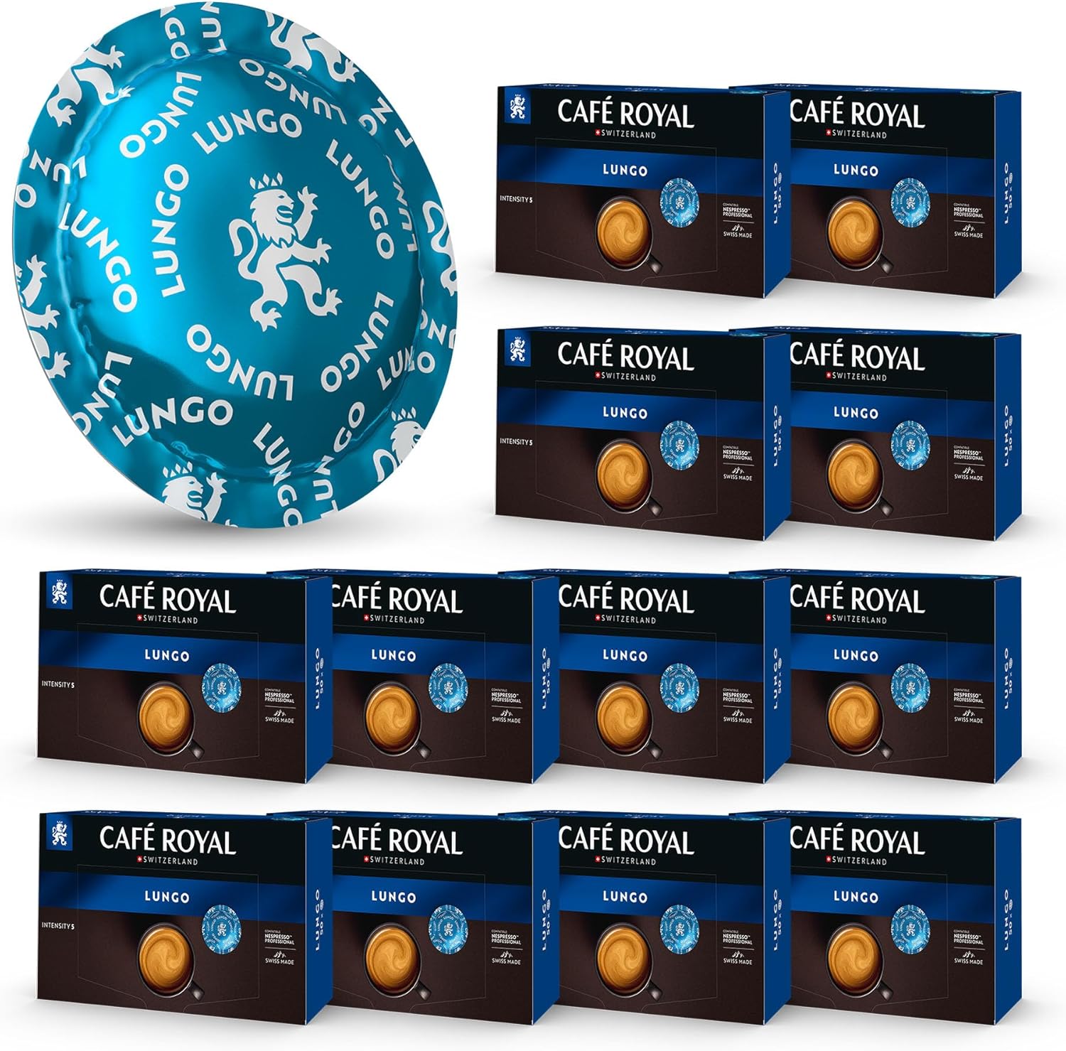 Café en Dosettes - Café Royal Pro - 6 x 50 - Compatibles avec les Machines à café Nespresso®* Professional - Saveur Lungo Lungo 50 unité (Lot de 6)
