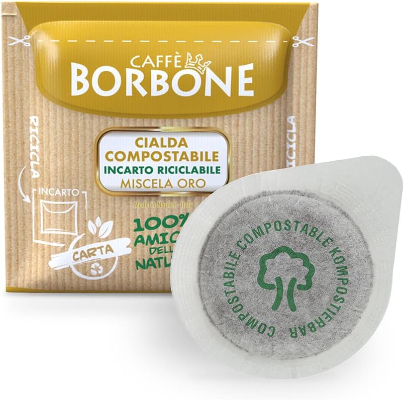 Dosette Compostable, Emballage Recyclable, Mélange de Café Or - 150 Dosettes de Café - Système ESE 150 Dosettes de Café Mélange Or