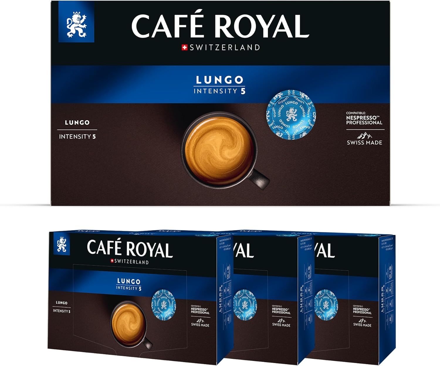Café en Dosettes - Café Royal Pro - 3 x 50 - Compatibles avec les Machines à café Nespresso®* Professional - Saveur Lungo Lungo 50 unité (Lot de 3)