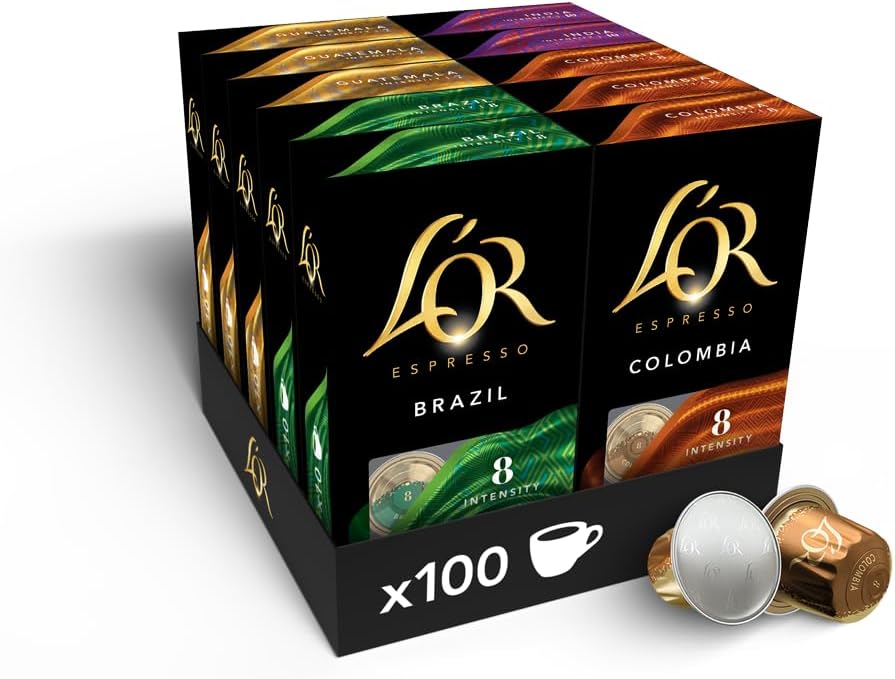 L'OR Espresso ASSORTIMENT 4 variétés ORIGINES 100 capsules Variétés Origine 100 unité (Lot de 1)