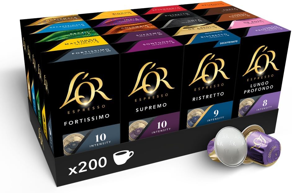 L'OR Espresso ASSORTIMENT 20 variétés de capsules 1040g NEW 20 variétés 200 unité (Lot de 1)