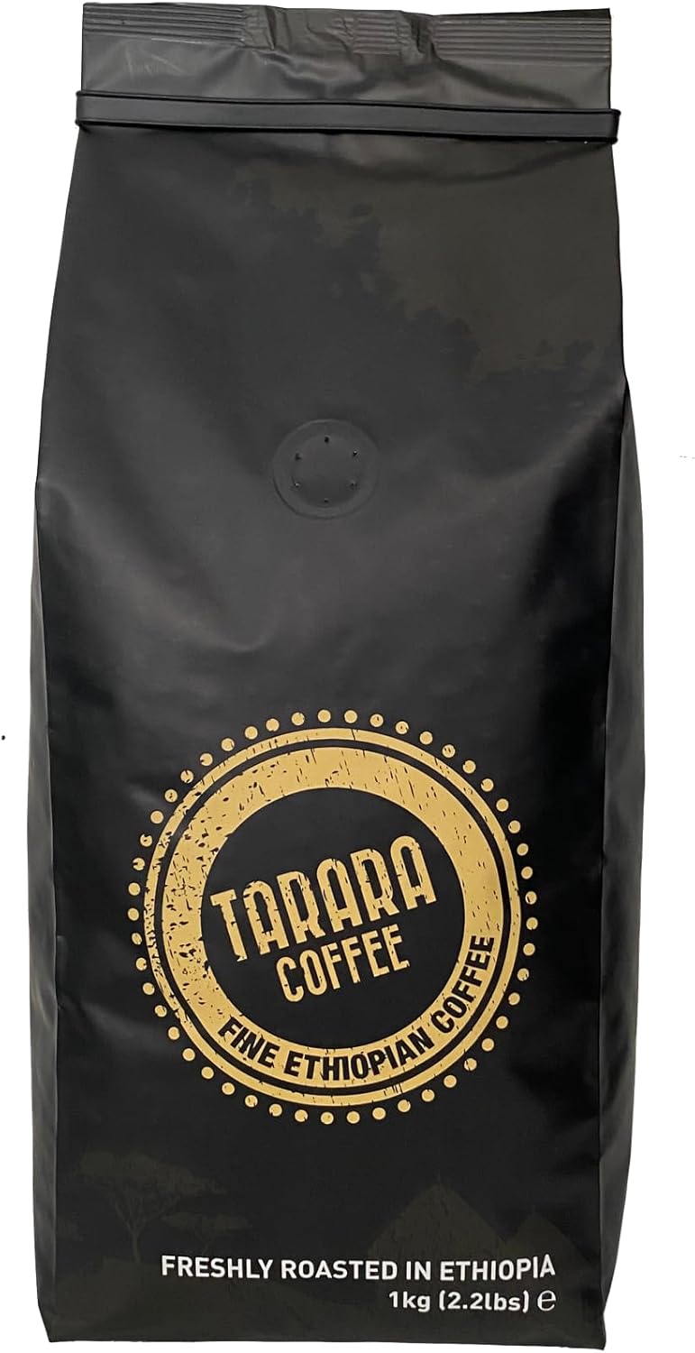 Tarara Coffee - Café Grain Premium - 100% Arabica Pur Ethiopie - Torréfaction Artisanale Medium-Dark - Riche & Aromatique - 1Kg