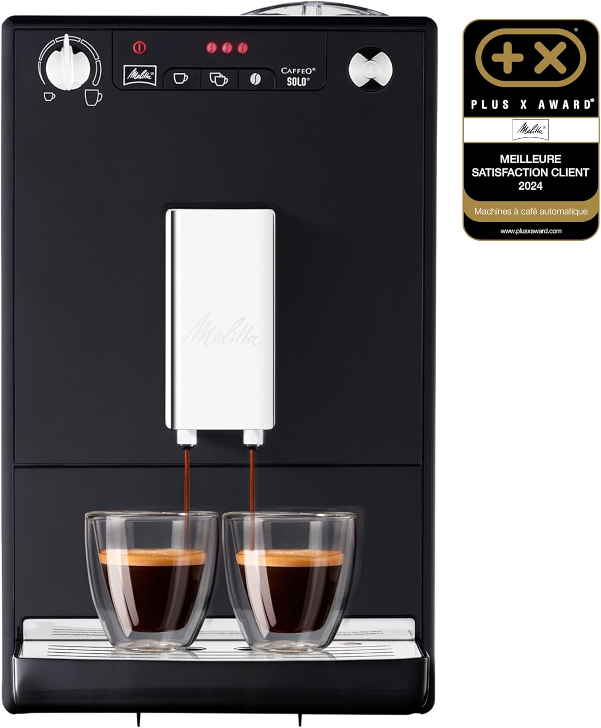 Solo Noire, Machine à Café à Grains avec Broyeur et Système d'Extraction des Arômes, Affichage LED, Mode 1 à 2 Tasses, Expresso, Automatique, E950-201, 1400W, Noir Noir Cafetière