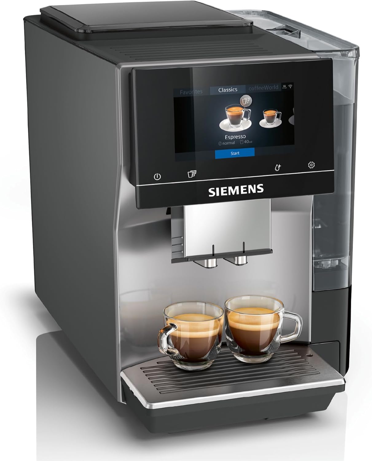, machine à café à grain entièrement automatique, EQ700, écran iSelect, coffeeWorld, avec Cold Brew et Slow Brew, cappuccinatore, Home Connect, gris anthracite, TP715R01 classic