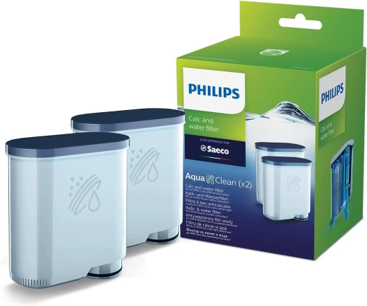 Philips Filtre à Eau Anti-Calcaire AquaClean pour Machine Expresso - Pour un Café de Qualité et un Arôme Intense - Lot de 2 (CA6903/22)