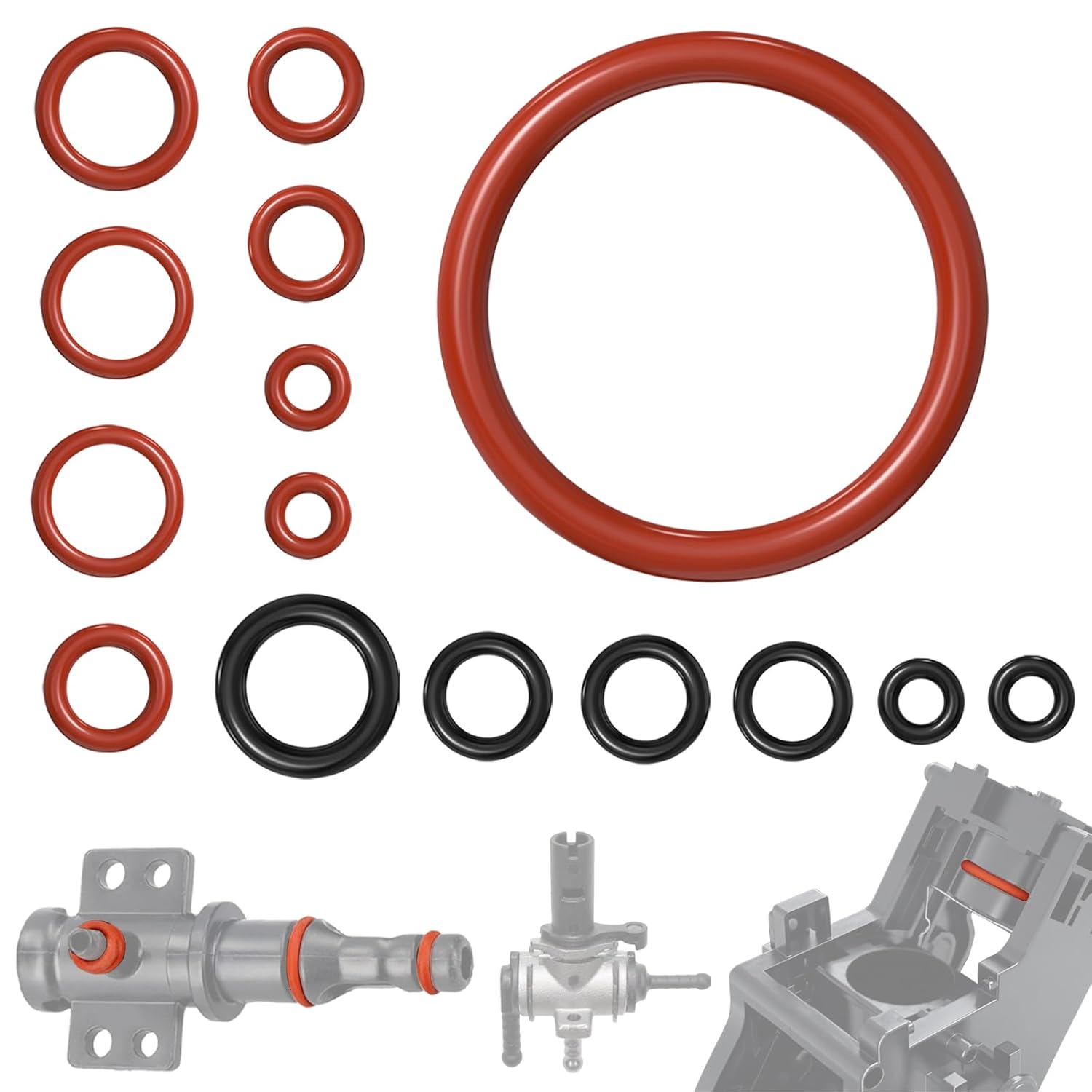 Ancable Lot de 15 joints toriques en silicone pour valve de support, soupape à vapeur, groupe d'infusion, soupape d'écoulement, compatible avec les machines à café Philips Saeco Spidem Gaggia