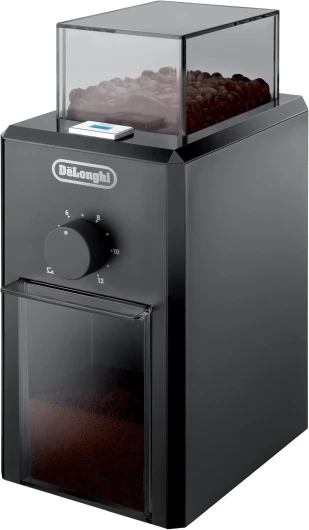 De'Longhi KG79 Moulin à Café Electrique, Broyeur pour Grains de Café avec Réservoir d'une Capacité de 120 g, 110 W, Noir