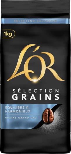 L'OR, 1kg Café en Grains Sélection, 100% Arabica, Intensité 6 Sélection n°6 - Raffiné 1 kg (Lot de 1)