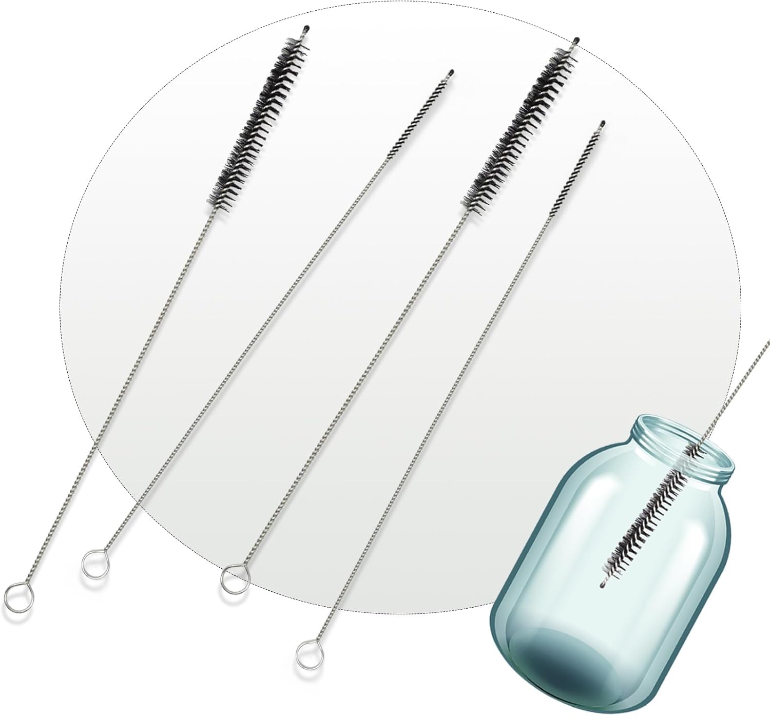Lot de 4 Brosses de Nettoyage pour Machines à Café Automatiques, Diamètres 3 Millimètres et 7 Millimètres, pour Miele, Jura, Siemens, krups, saeco, Melitta, Bosch, nivona - Accessoires Essentiels