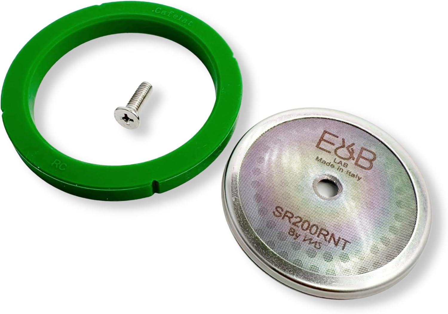 Kit de réglage personnalisé pour machines à expresso Rancilio Silvia, écran renforcé IMS Nanotech SRT200NT, joint Cafelat – Vert, vis plate.