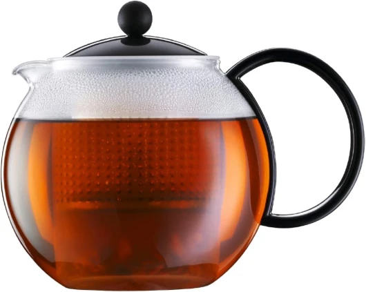 Théière assam pression avec poignée en plastique Noir &infuseur 1 L Plastique Noir Unique