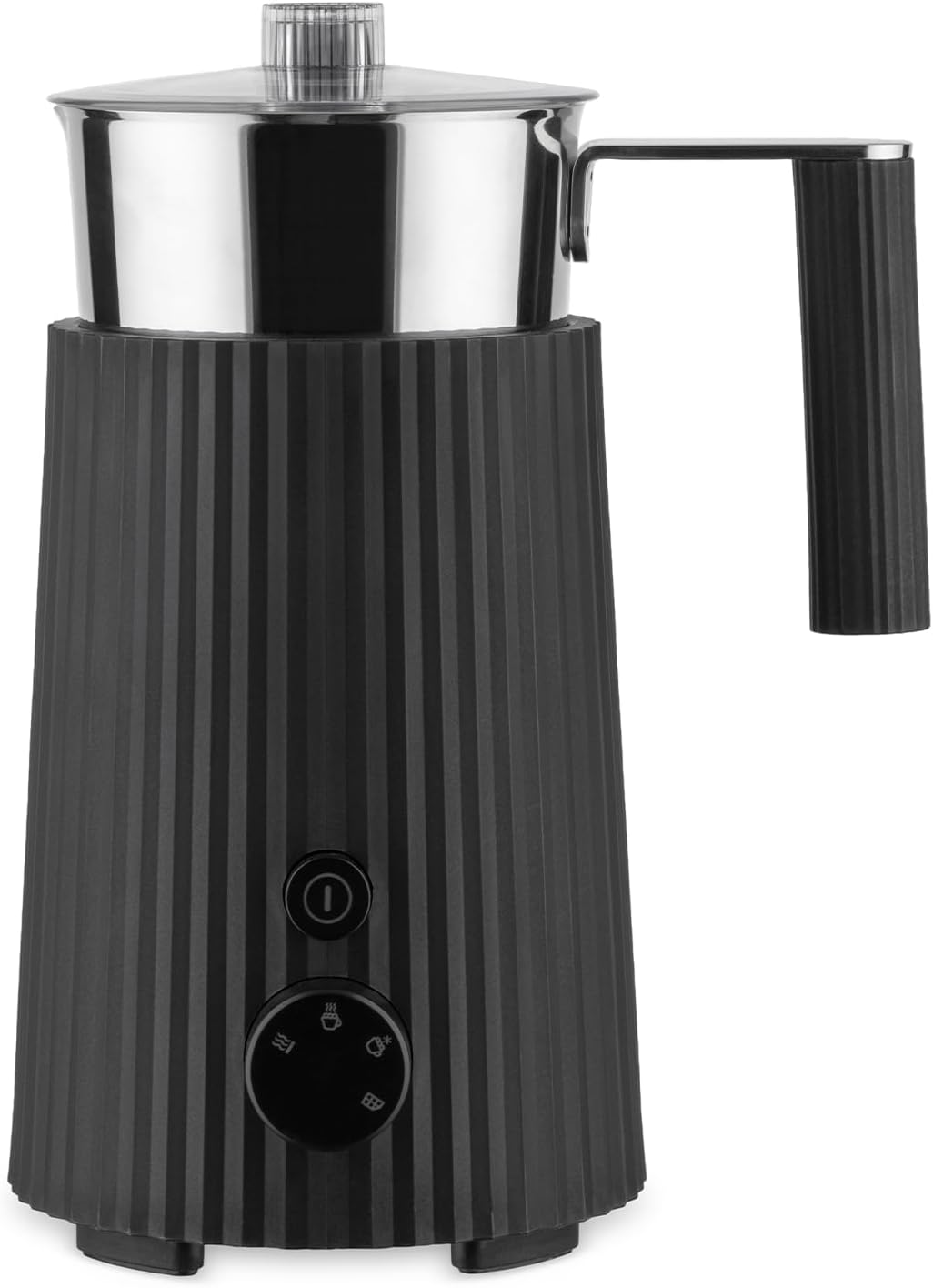 Plissé MDL13 B - Machine à Cappuccino Multifonction à Induction, en Résine Thermoplastique, Carafe en Acier Inoxydable 18/10, Fiche Européenne 600 W, 35 cl, Noir One size Noir