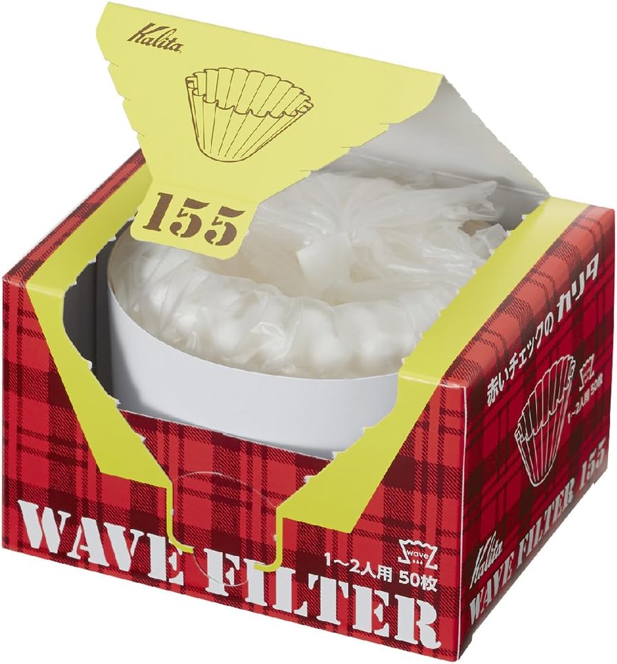 Kalita Filtres d'onde KWF-155 Paquet de 50 Feuilles Blanc Boîte Pratique pour Mettre Hors Service et Le Stockage 22211 (Import Japon) (155 (1 à 2 Personnes))