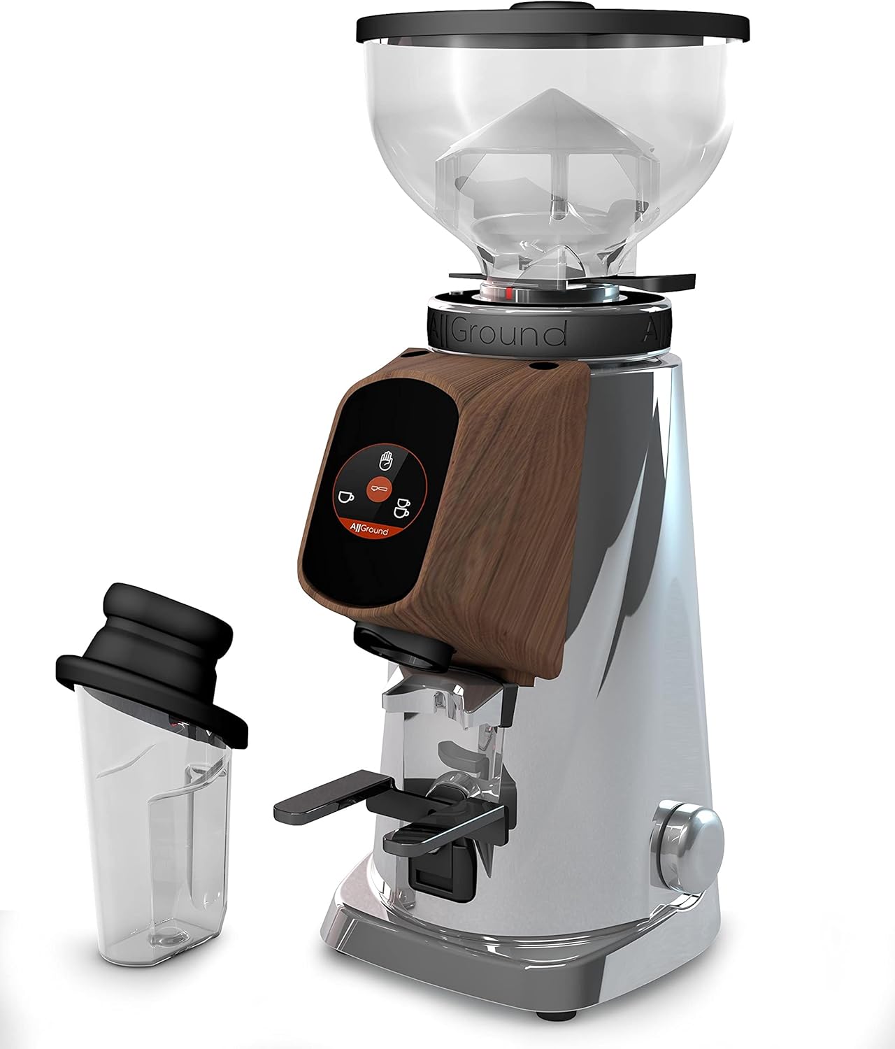 Fiorenzato AllGround Moulin à café Chromeboîte Eichenholz 230V EU Dark-T Titan