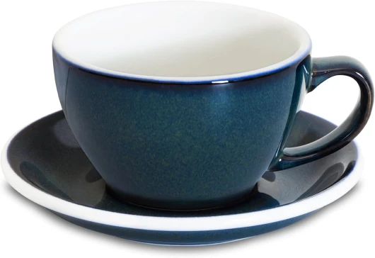Loveramics Tasse à café en céramique de 300 ml avec soucoupe pour cappuccino, thé, expresso – Tasse à cappuccino épaisse en grès pour café et barista – Couleurs de potiers (ciel nocturne, 300 ml) 10OZ Bleu Nuit