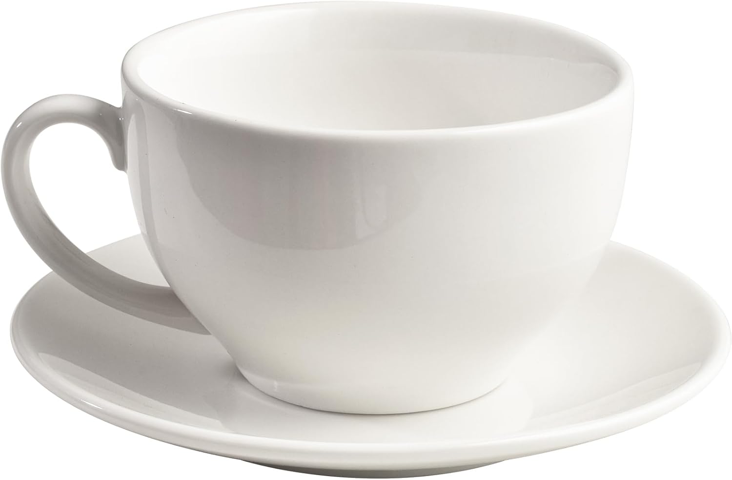 IonEgg Tasse à café en porcelaine avec soucoupe pour cappuccino, latte et thé Blanc élégant 220 ml