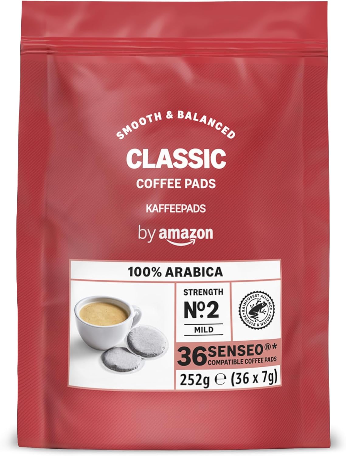 Dosettes de Café Classiques 100% Arabica, Compatibles Machine Senseo, 36 Unités (1 Paquet de 36) – Certifiées Rainforest Alliance Classique 36 unité (Lot de 1)