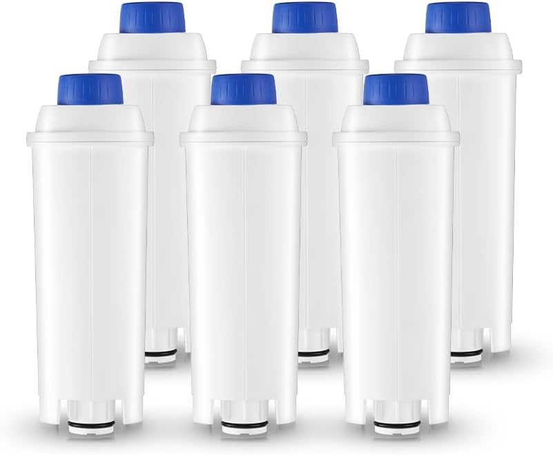 AquaStrata Filtre à Eau 6 Pièces pour Machines à Café Entièrement Automatiques, Remplacement pour De'Longhi DLSC002 9310926 SER3017 5513292811 y Compris Divers Modèles d'ECAM, ESAM