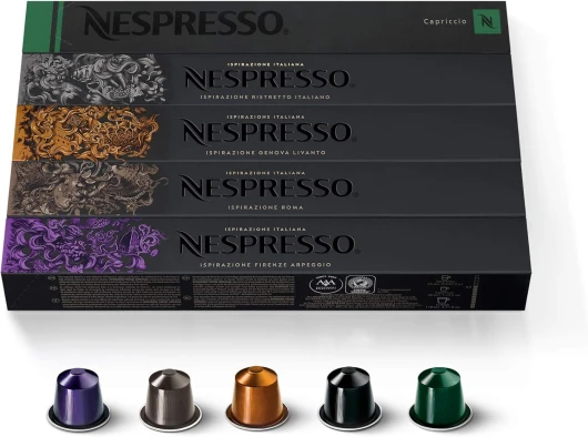 Original - Bundle Top Sélection Ispirazione Italiana & Espresso 50 Capsules de café - 10x Ristretto, 10x Arpeggio, 10x Roma, 10x Livanto, 10x Capriccio Assortiment Top Selection OL 1 unité (Lot de 50)