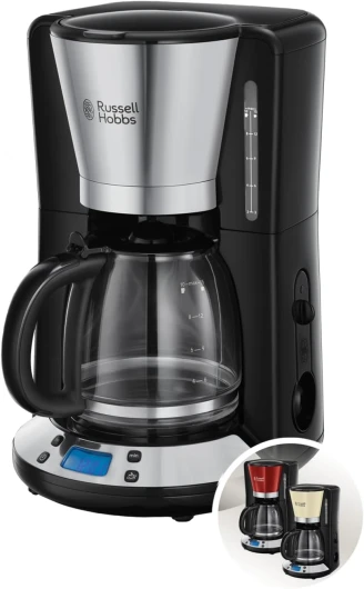 Cafetière [Programmable, Technologie WhirlTech pour extraction & arôme optimaux] Victory Inox poli (10 tasses, verseuse en verre 1,25L, Maintien au chaud) Machine à café filtre 24030-56 Acier Inox