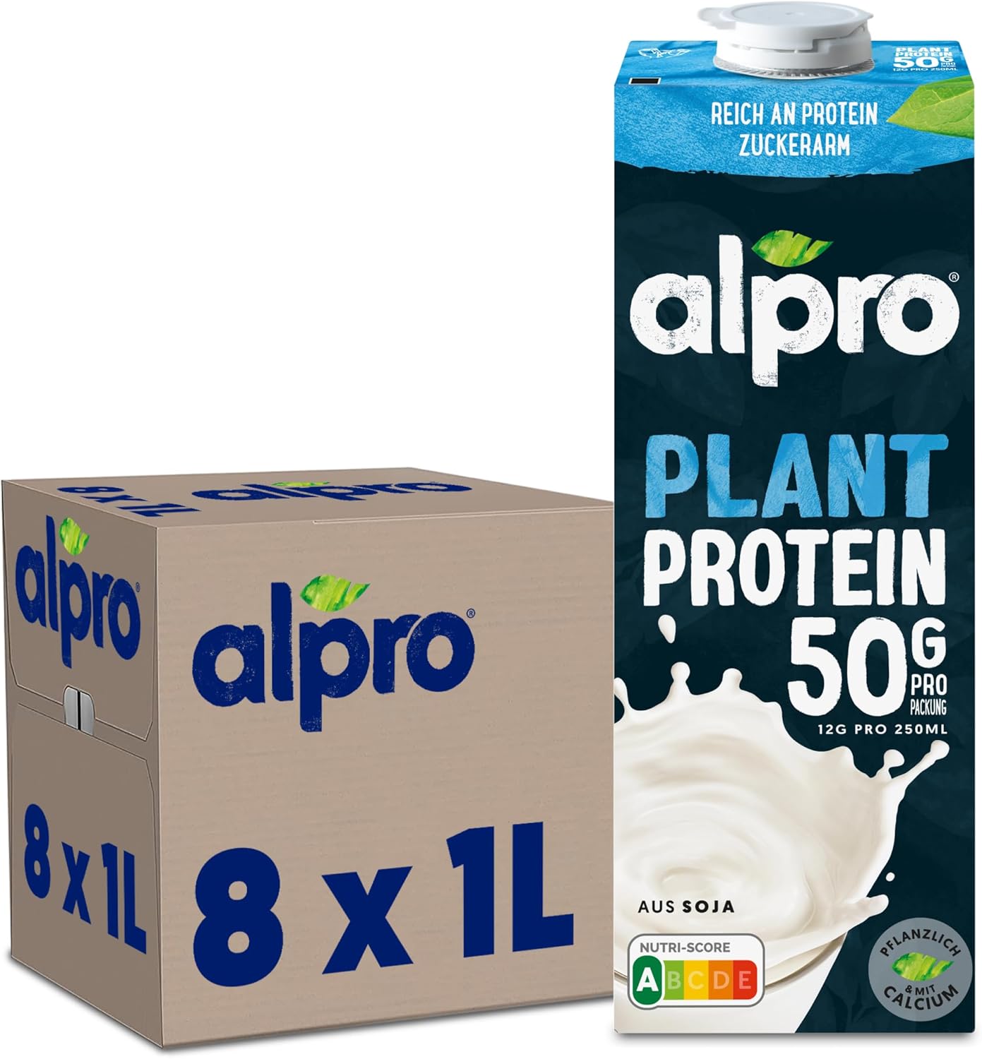 Boisson végétale - Soja protéine nature - 1L- Lot de 8x1L