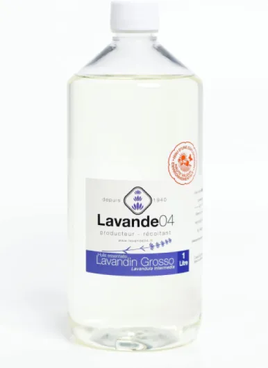 Huile Essentielle Lavandin Grosso 1 Litre - Direct producteur - Provence - 100% pure et naturelle, Gros Format Economique