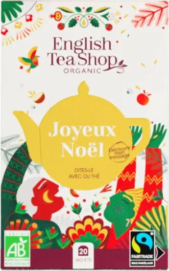 Joyeux Noël - Assortiment thés et infusions de Noël - 20 sachets de thés bio issus du commerce équitable - Idée cadeau Noël, 1 Unité (Lot de 1)