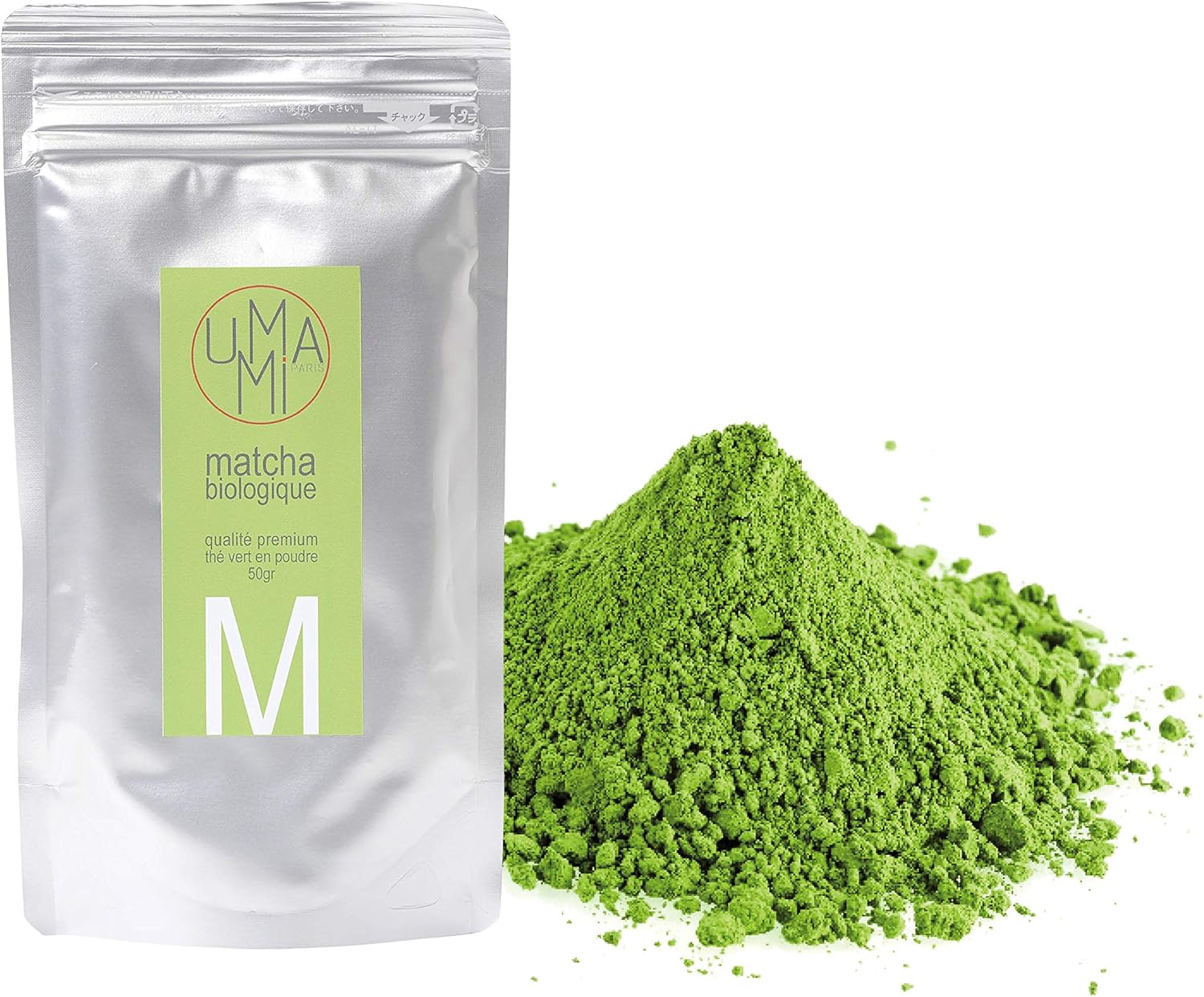 Poudre de thé vert Matcha Bio Japonais 100% - Qualité Prémium 50g - Uji, Japon - Japanese Organic Matcha Green Tea 100% - Pour boissons, latte, frappuccino 50 g (Lot de 1)