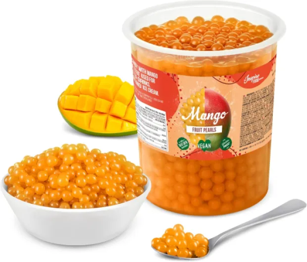 INSPIRE FOOD Bubble Tea Perles Mangue - Bubble tea, perle de tapioca pour bubble tea - 100% vegan et sans gluten, sans colorant artificiel, 1 kg Mangue 1 kg (Lot de 1)