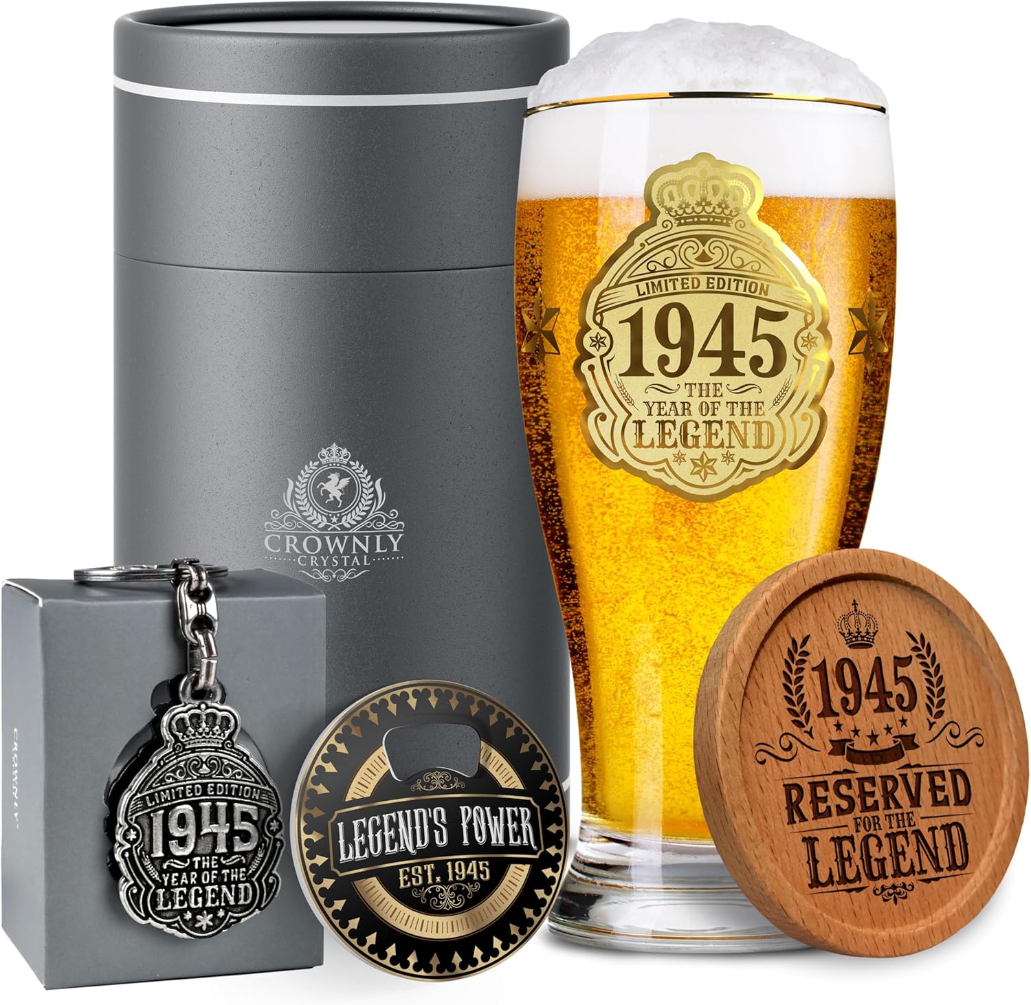 1945 Cadeau 80 Ans Homme Verres À Bière 570 ml Personnalisé Décoration Anniversaire Original