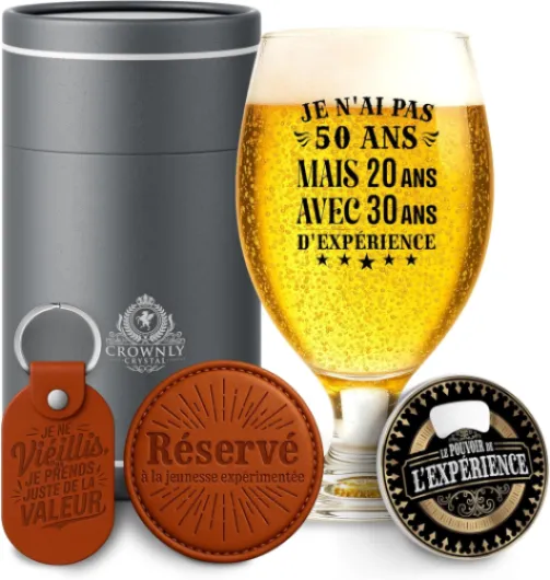 Cadeau Homme 50 Ans Cadeau Personnalisé Verre À Biere Humour Decoration Anniversaire